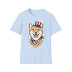 Patriotic Shiba Inu USA Flag Bandana Unisex T-Shirt