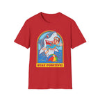 Stay Positive Shark Graphic T-Shirt - Retro Cartoon Ocean Fun Tee