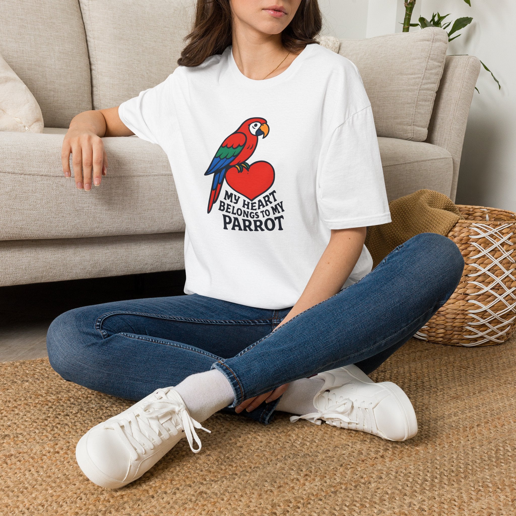Parrot on Heart T-Shirt