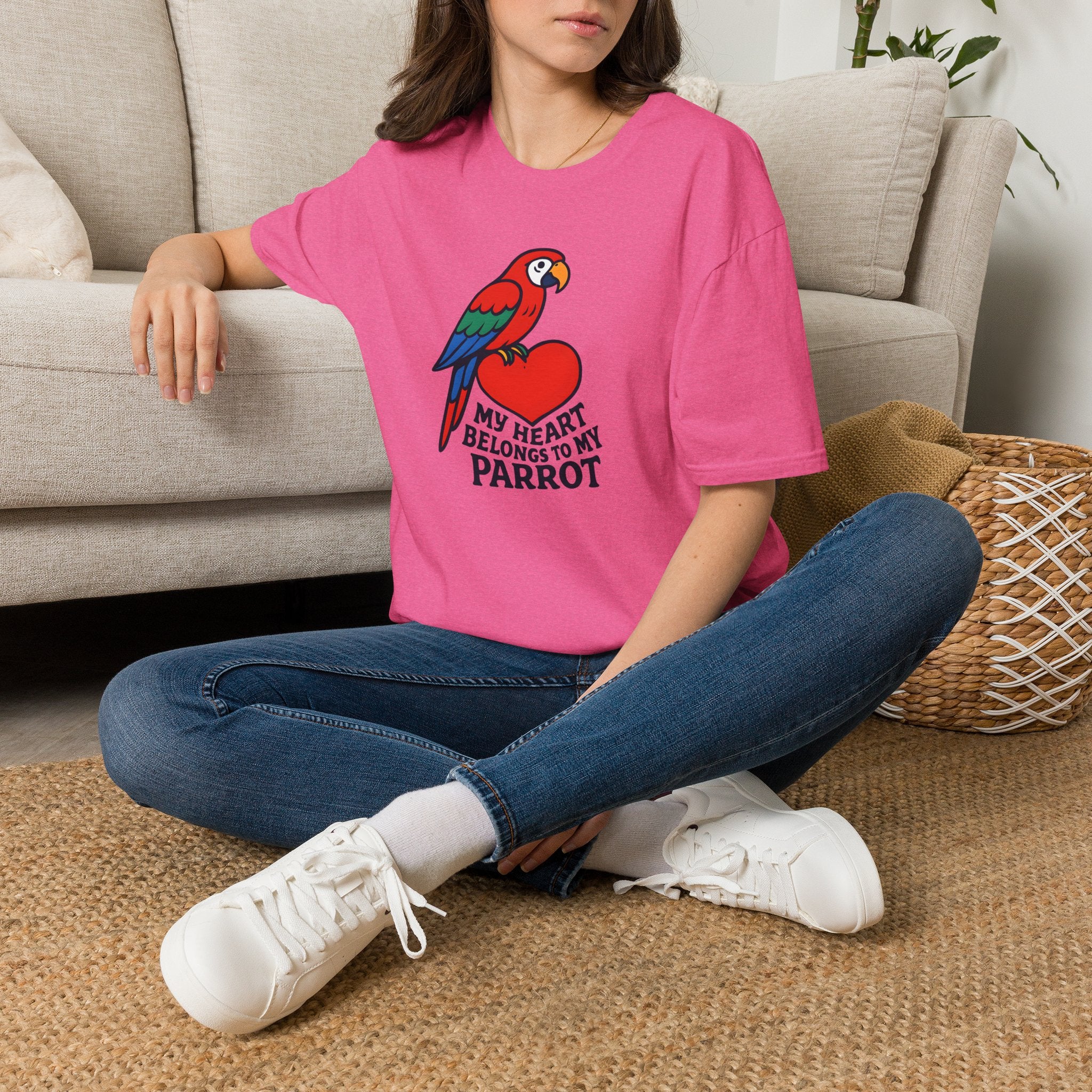 Parrot on Heart T-Shirt