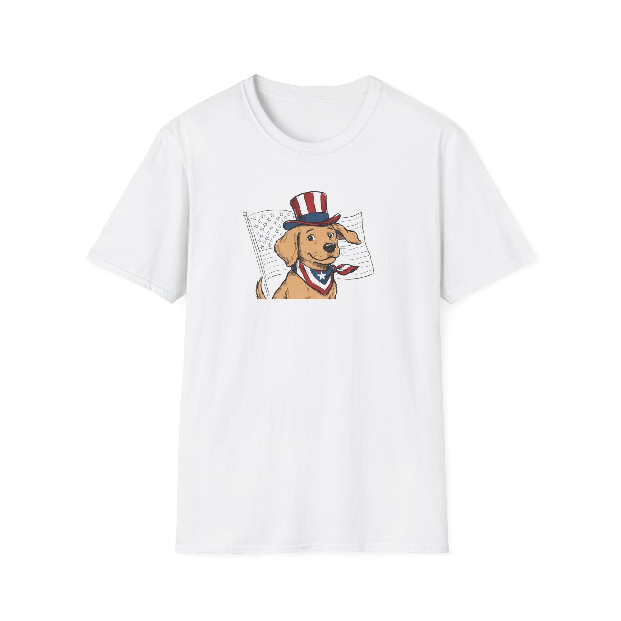 Patriotic Golden Retriever 4th of July Unisex T-Shirt - Uncle Sam Dog Graphic Tee