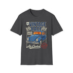 Vintage Air Cooled Beetle Racing T-Shirt - Retro Blue Bug Graphic Tee
