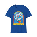 Stay Positive Shark Graphic T-Shirt - Retro Cartoon Ocean Fun Tee