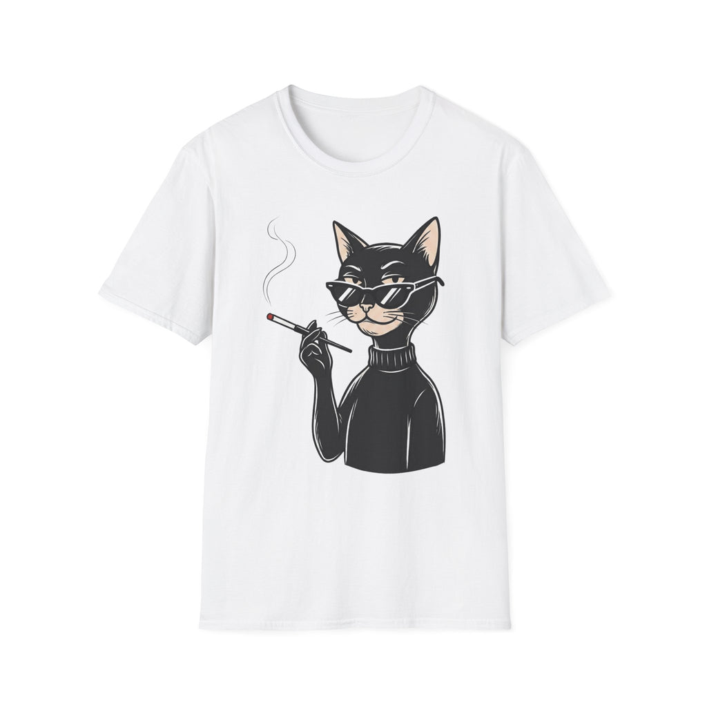 Cool Cat with Sunglasses T-Shirt — Retro Smoking Cat Graphic Tee