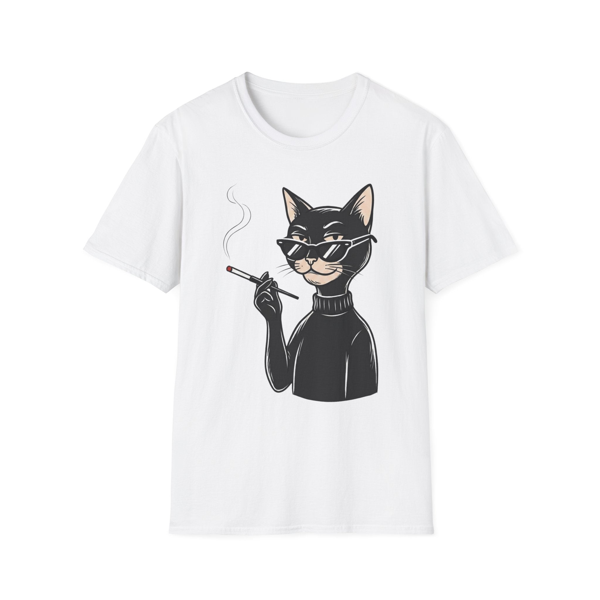 Cool Cat with Sunglasses T-Shirt — Retro Smoking Cat Graphic Tee