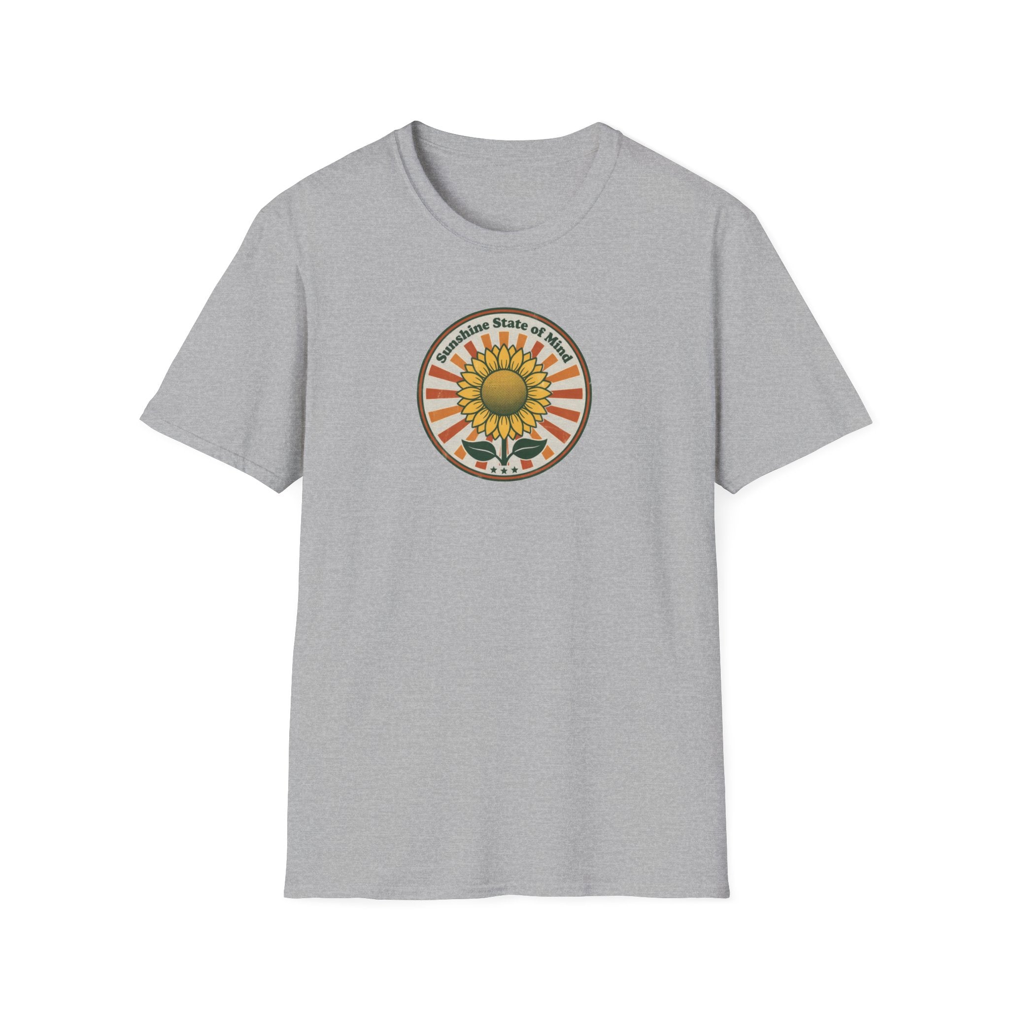 Sunshine State of Mind Sunflower T-Shirt | Retro 70s Aesthetic Unisex Tee