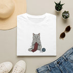 Funny Knitting Cat Graphic T-Shirt | Cute Crafting British Shorthair Unisex Tee