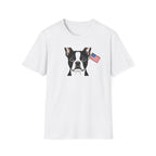 Patriotic Boston Terrier 4th of July Unisex T-Shirt - Vintage American Flag Dog Graphic Tee