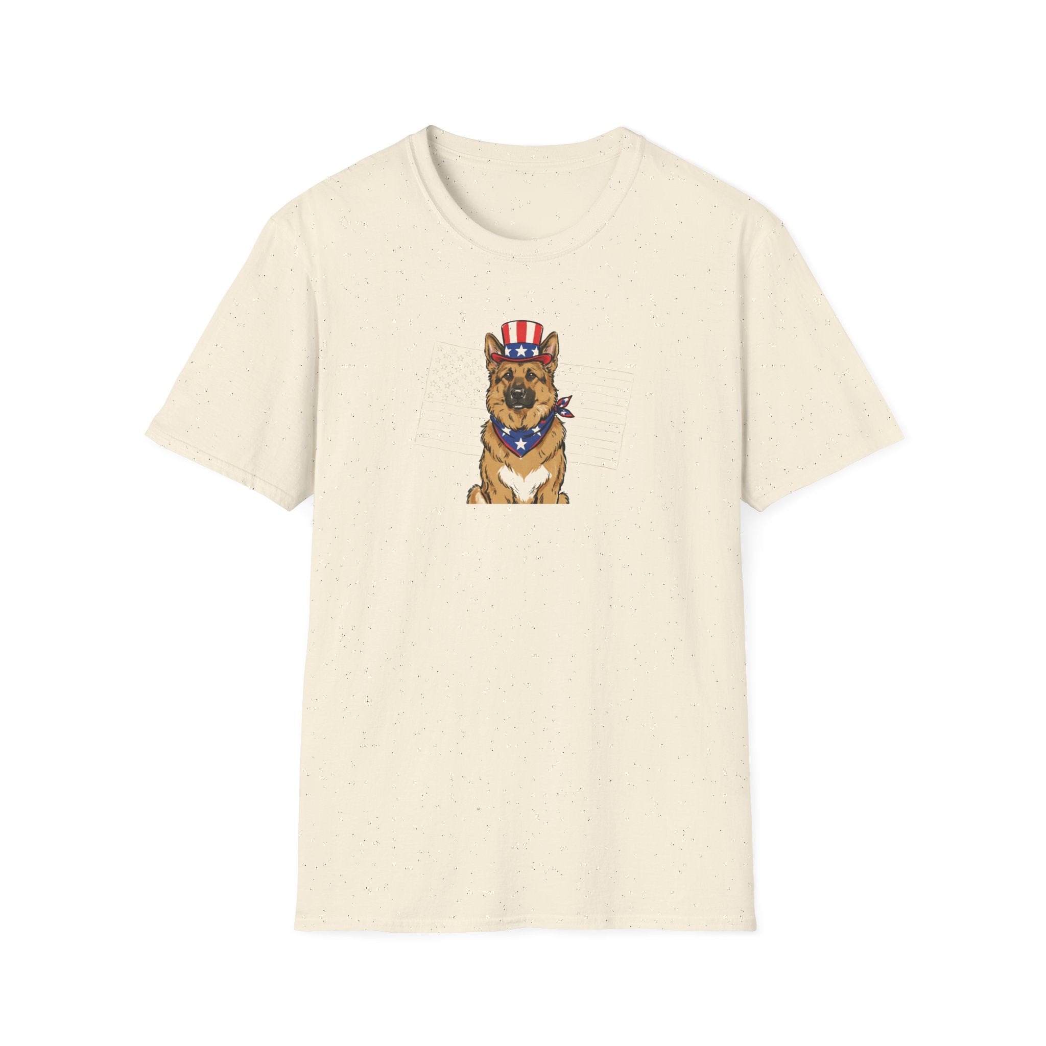 Patriotic German Shepherd Unisex T-Shirt – USA Flag Dog Graphic Tee