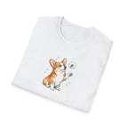 Adorable Corgi with Dandelion Unisex T-Shirt – Cute Dog Lover Graphic Tee