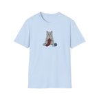 Funny Knitting Cat Graphic T-Shirt | Cute Crafting British Shorthair Unisex Tee