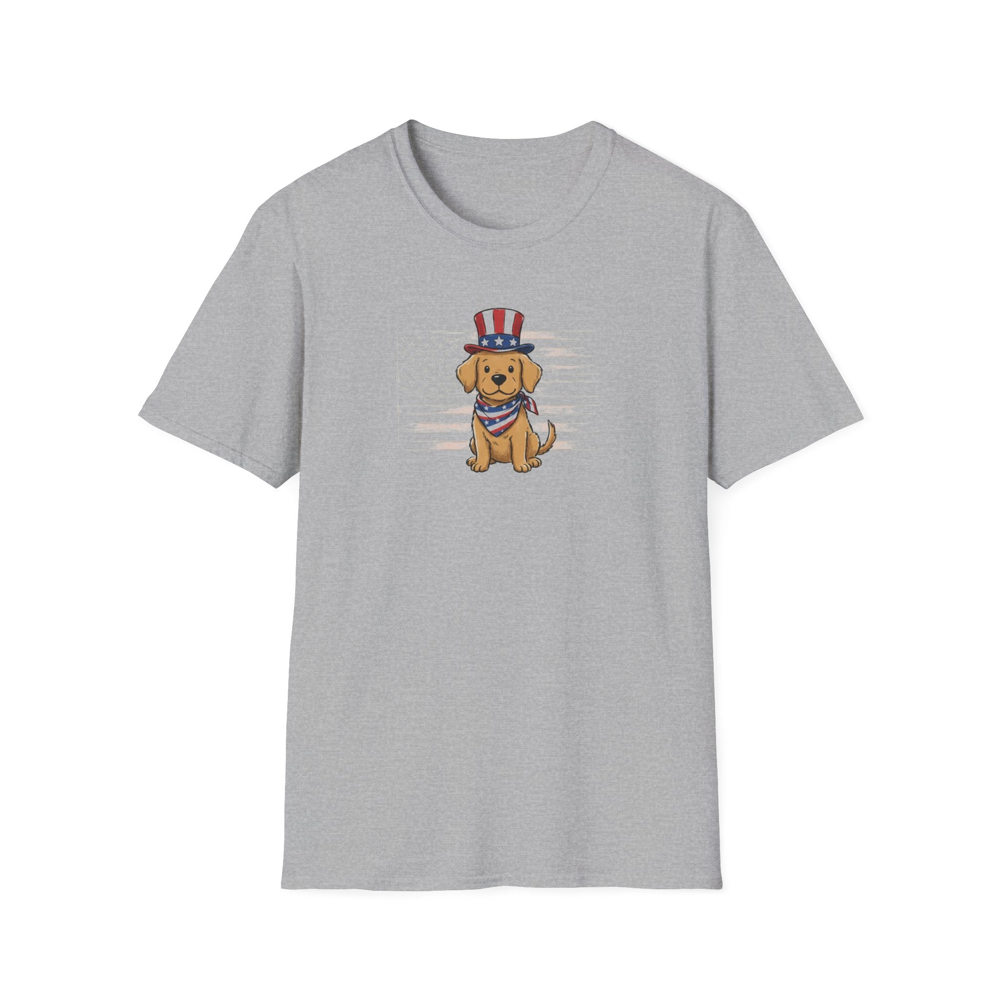 Patriotic Golden Retriever Unisex T-Shirt – 4th of July Dog Graphic Tee