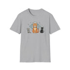 Retro Astronaut Cats Unisex T-Shirt - Vintage Space Cat Graphic Tee