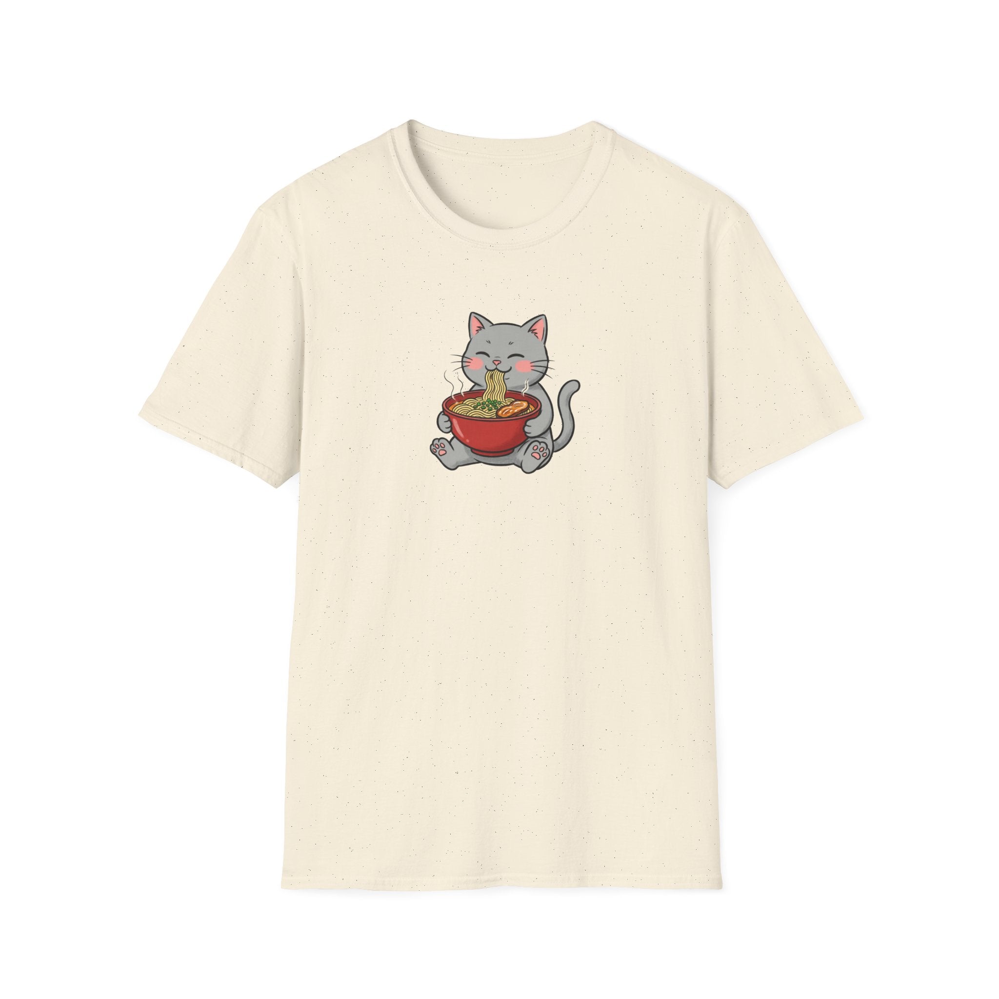 Kawaii Ramen Cat Unisex T-Shirt – Cute Japanese Noodle Graphic Tee