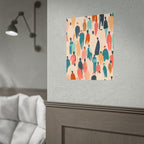 Abstract Crowd Art Poster — Colorful People Pattern Wall Print