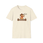 Retro Cowboy Cat Lasso T-Shirt - Cute Orange Tabby Western Graphic Tee