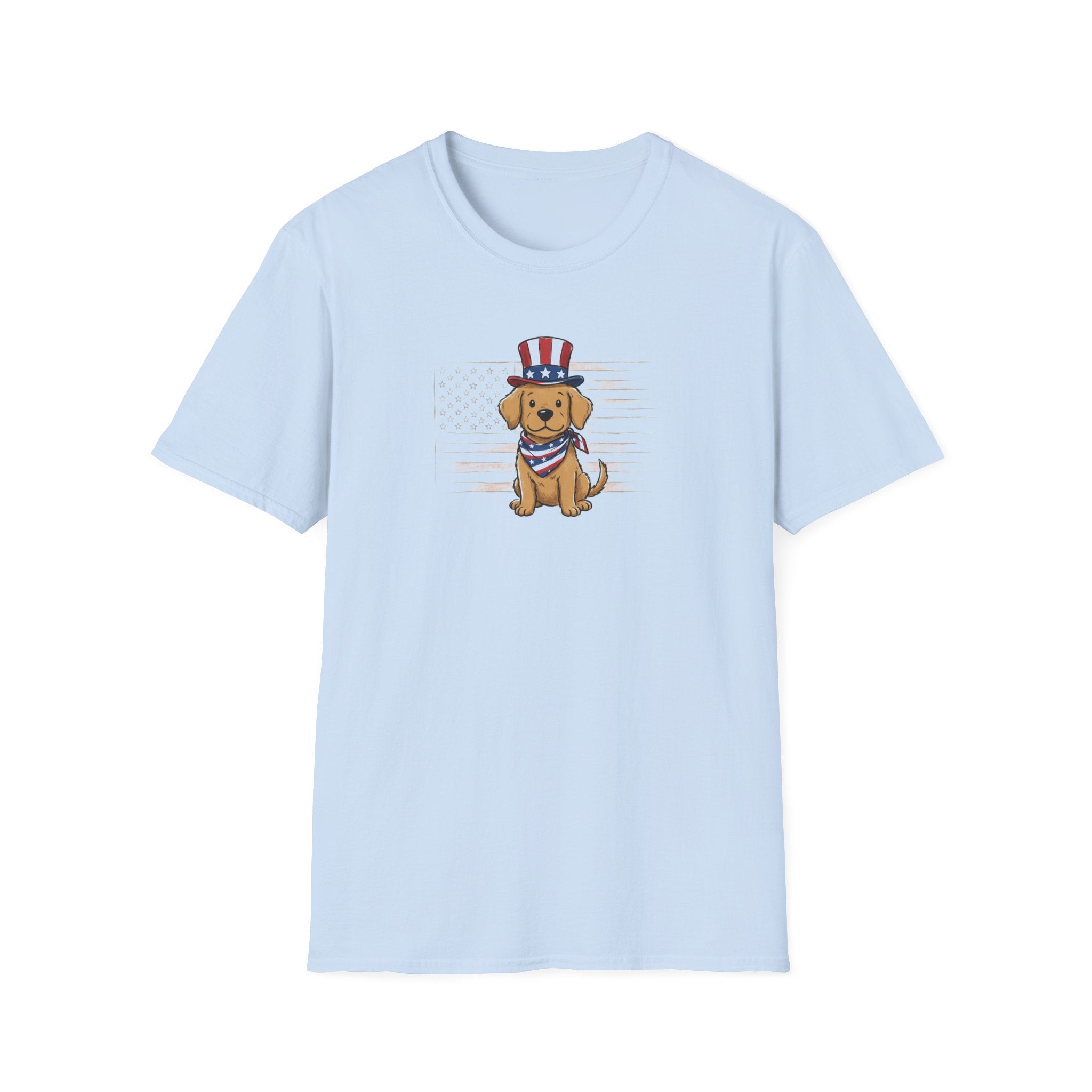 Patriotic Golden Retriever Unisex T-Shirt – 4th of July Dog Graphic Tee