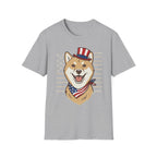 Patriotic Shiba Inu USA Flag Bandana Unisex T-Shirt