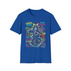 Samurai Punk Neon Graffiti Graphic T-Shirt - Urban Streetwear Warrior Tee