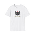 Minimalist Black Cat Graphic T-Shirt - Cute Cat Lover White Tee