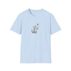 Whimsical Cat and Dandelion Unisex T-Shirt – Cute Kitten Graphic Tee
