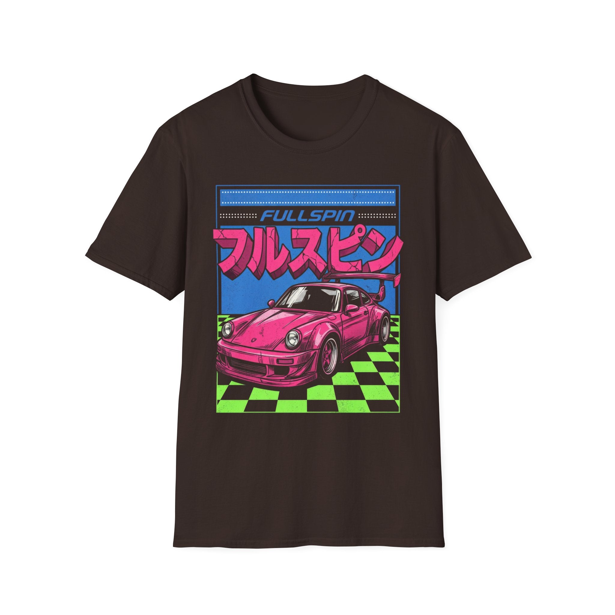 Fullspin JDM Pink Porsche Aesthetic T-Shirt - Japanese Streetwear Graphic Tee