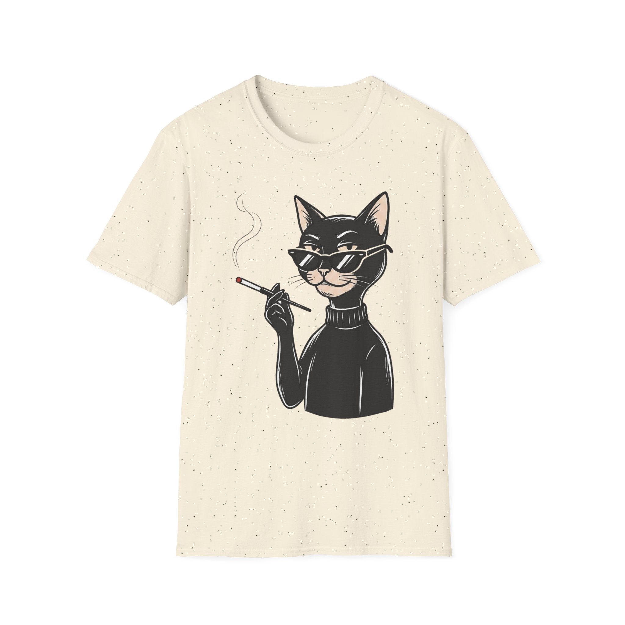 Cool Cat with Sunglasses T-Shirt — Retro Smoking Cat Graphic Tee