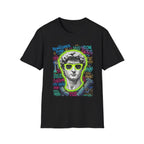 Renaissance Punk Graphic T-Shirt - Neon Street Art David Statue