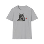 Cool Beatnik Cat Unisex T-Shirt - Vintage Smoking Cat Graphic Tee