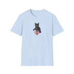 Vintage Tattoo Black Cat Unisex T-Shirt | Edgy Dagger and Heart Graphic Tee