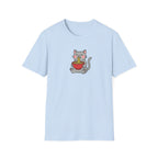 Happy Ramen Cat Unisex Graphic T-Shirt – Cute Japanese Noodle Tee