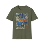 Vintage Air Cooled Beetle Racing T-Shirt - Retro Blue Bug Graphic Tee