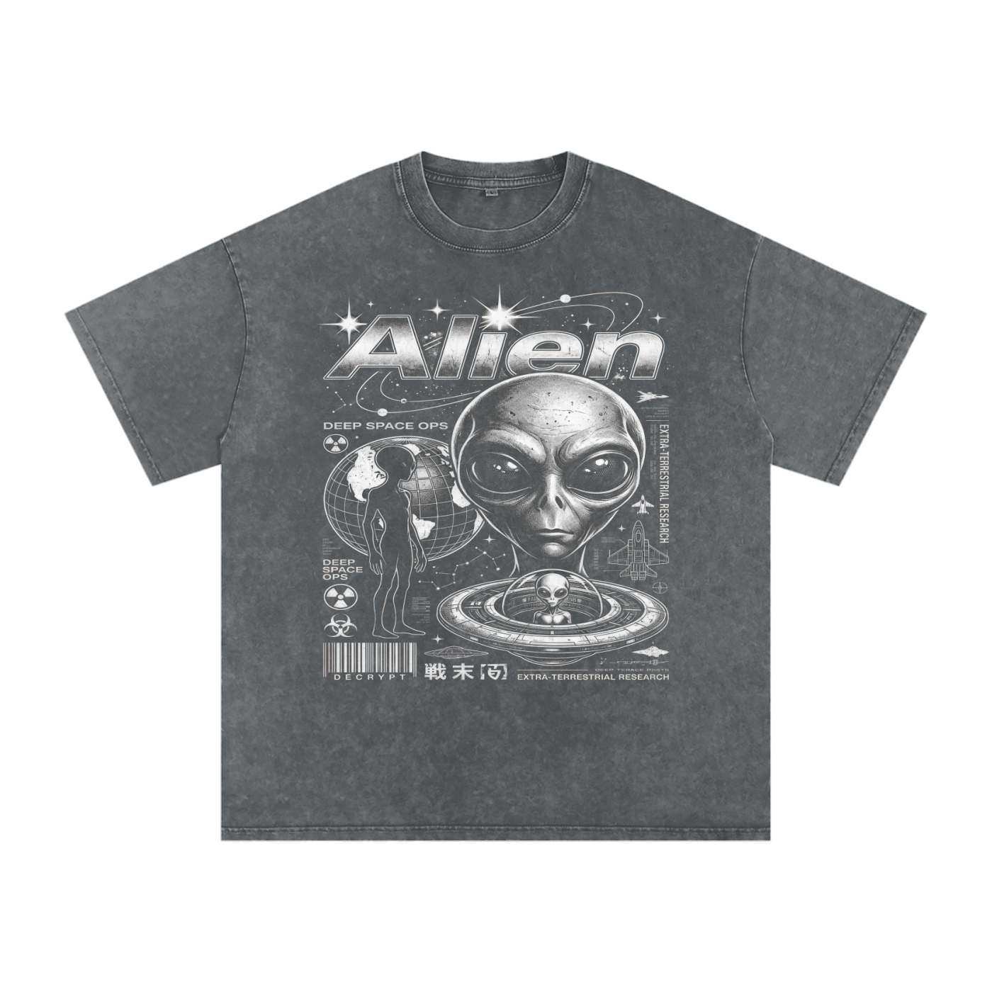 Snow Washed Oversized Cotton T-Shirt