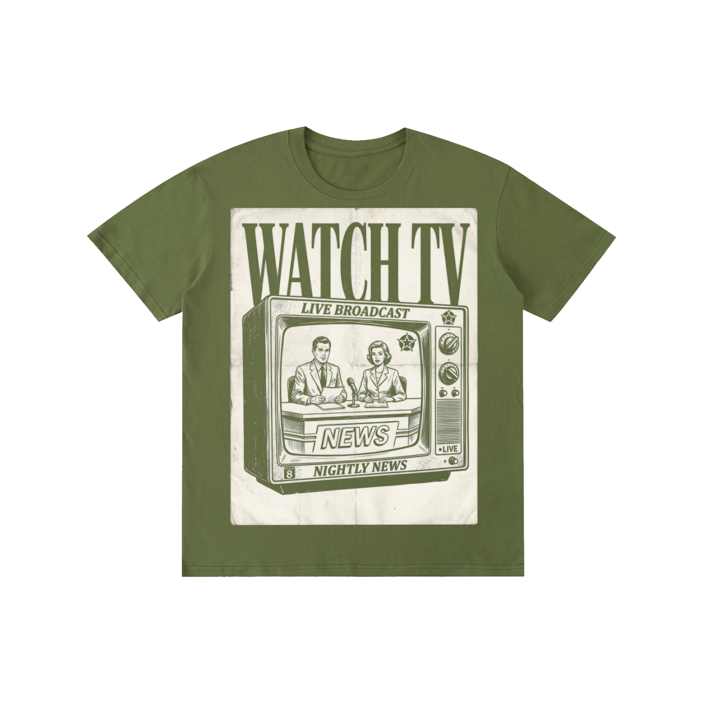 WATCH TV Nightly News Graphic Tee - Streetwear Aesthetic