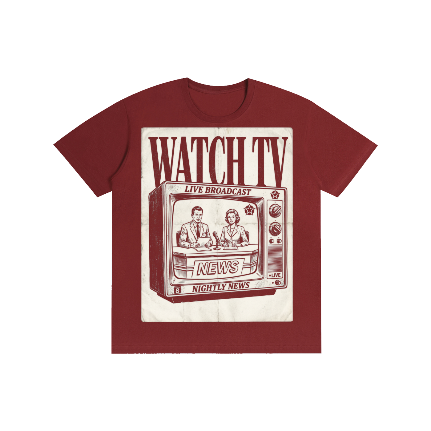 WATCH TV Nightly News Graphic Tee - Streetwear Aesthetic